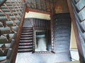 Old wooden staircase in a dwelling house Royalty Free Stock Photo