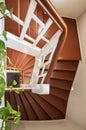 Old wooden staircase inside of an building Royalty Free Stock Photo