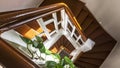 Old wooden staircase inside of an building Royalty Free Stock Photo