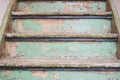 Old wooden stairs close-up with details and urban style Royalty Free Stock Photo