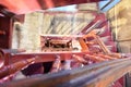 Old wooden stairs. Narrow and spiral staircase Royalty Free Stock Photo