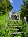 Old wooden stairs in nature like stairs to heaven