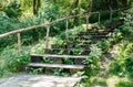 Old wooden stairs in the park Royalty Free Stock Photo