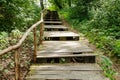 Old wooden stairs in the park Royalty Free Stock Photo