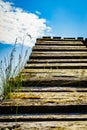 Old wooden stairway to sky Royalty Free Stock Photo