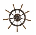 Old wooden Steering wheel ship isolated Royalty Free Stock Photo