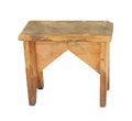 Old Wooden Stool Isolated Royalty Free Stock Photo