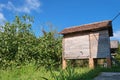 An old wooden storage hut in the field Royalty Free Stock Photo