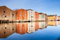 Old Wooden Storehouses in Trondheim Royalty Free Stock Photo