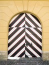 Old wooden striped gate Royalty Free Stock Photo