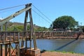 Old Wooden Suspension Bridge In Kauai Royalty Free Stock Photo