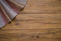 old wooden table with empty plate on a wooden table and copyspace Royalty Free Stock Photo