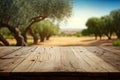 Old wooden table for product display with bokeh background Royalty Free Stock Photo