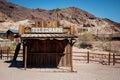 Old wooden telegraph booth in abandoned Wild West town of Calico