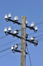 Old wooden telegraph pole