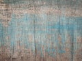 Old wooden texture with blue abstract paint. Grunge plank or plywood surface background Royalty Free Stock Photo