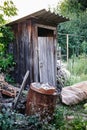 Old wooden toilet in village Royalty Free Stock Photo