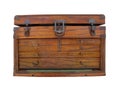 Old wooden tool chest isolated. Royalty Free Stock Photo