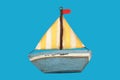 Old wooden toy boat Royalty Free Stock Photo