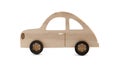 Old wooden toy car, side view Royalty Free Stock Photo