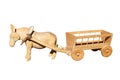 Old wooden toys - a donkey and cart Royalty Free Stock Photo