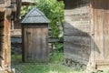 Old wooden traditional romanian toilet
