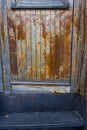 Old wooden train door and steps Royalty Free Stock Photo