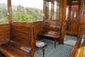 Old wooden train interior Royalty Free Stock Photo