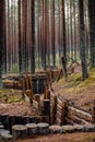 old wooden trenches in Latvia