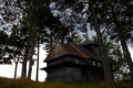 Old wooden Ukrainian Church stands high in the mountains Royalty Free Stock Photo