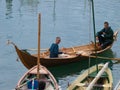 Old wooden Viking boat in Bermeo. Bizkaia