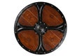 Old wooden viking pattern round shield era