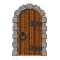 Old wooden vintage doors isolated