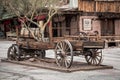 Old wooden waggon in Calico Ghost town, San Bernardino County, U Royalty Free Stock Photo