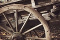 Old Wooden Wagon Wheel Royalty Free Stock Photo
