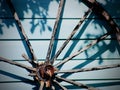 Old wooden wagon wheel Royalty Free Stock Photo