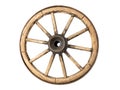 Old wooden wagon wheel