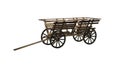 Old wooden wagon - on white background