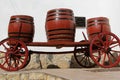 Old wooden wagon with wine barrels Royalty Free Stock Photo