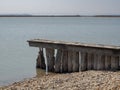 Old wooden walkway at the beach Royalty Free Stock Photo