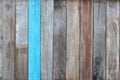 Old wooden wall is different blue. Royalty Free Stock Photo