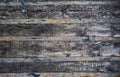 Old wooden wall with metallic reinforcement, grunge background Royalty Free Stock Photo