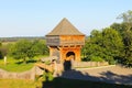 Old wooden watchtower in Subotiv village