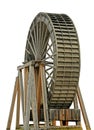 Old wooden water wheel on display