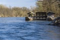 Old wooden watermill on river in Slovenia Royalty Free Stock Photo