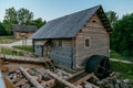 Old wooden watermill in Russian village Royalty Free Stock Photo