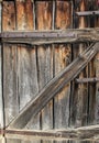 Old wooden weathered door of barn Royalty Free Stock Photo