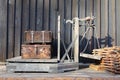 Aged Wooden Weighing Machine / Scale, Czech Republic, Europe