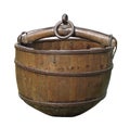 Old wooden well bucket isolated. Royalty Free Stock Photo