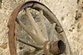 Old wooden wheel. Royalty Free Stock Photo